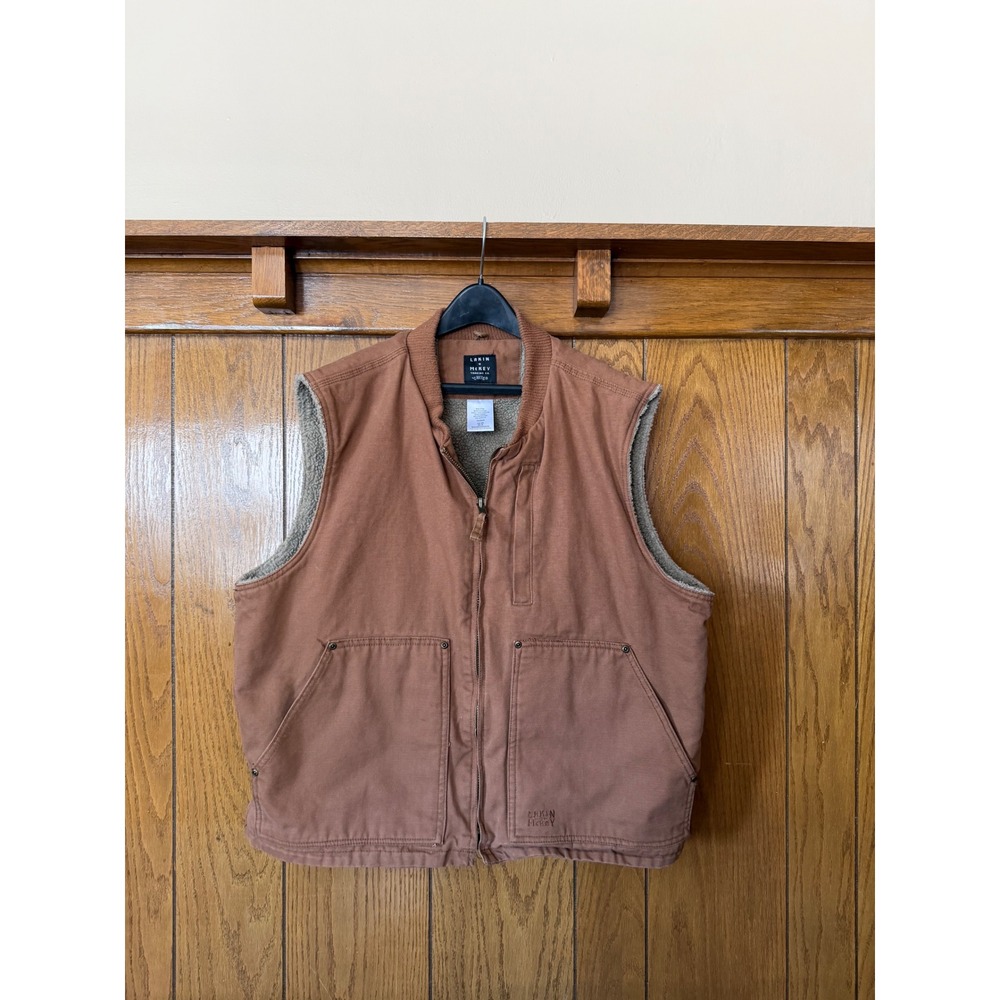 Lakin McKey Women's XL Brown Work Vest Sherpa Lined Utility Outdoor